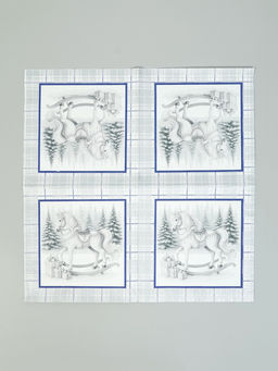 Цена за 3 шт. Салфетки бумажные трёхслойные Скатерть с лошадью на серебре, 33?33, 20 шт.