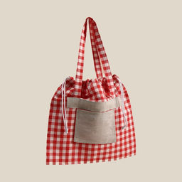 Сумка шоппер SL HOME Red cage, 50?50 см, 100% лён, 150 г/м2