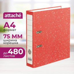 Папка-регистратор Attache Economy без мет.уголка_бюдж 75мм ч/б,крас,бум/бум  фото 2
