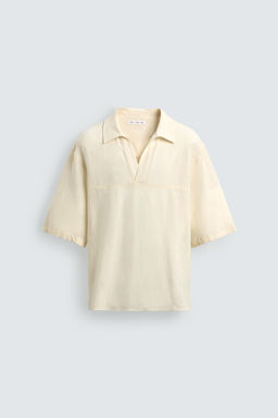 CAMISA POLO ALGOD?N - VISCOSA / Beige - Zara фото 7