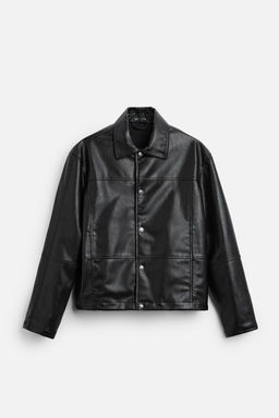 LEATHER EFFECT OVERSHIRT - Zara фото 5