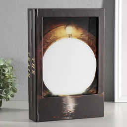 Шкатулка - книга световая «Поезд в туннеле», дерево, искусственная кожа, 28×19×6 см