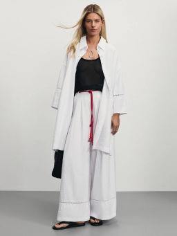 Широкие брюки из вискозы со шнурком / Zarina  фото 7