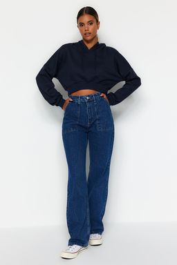 TRENDYOLMILLA Tas Cep Detayl? Yuksek Bel Wide Leg Jeans TWOAW22JE0595  фото 8