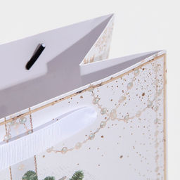 Пакет подарочный новогодний ламинированный квадратный «Золото», 22 х 22 х 11 см