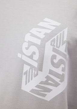 S?rt Bask?l? Mavi Gri Tisort  фото 7