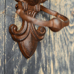 Дверной молоток для входной двери «Летящая сова», чугун, 23.5×18×5 см