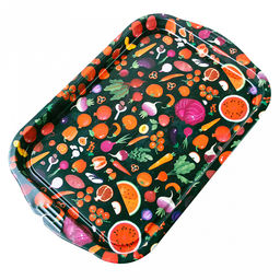 Поднос металлический "Баклажан" 40,2х25х2,5см, прямоугольный (Россия)