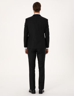 Antrasit Slim Fit Y_n Ka_mir Kar___ml_ Tak_m Elbise