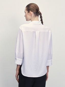 Блузка из жатой ткани с рукавом 3// Zarina фото 5