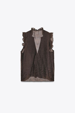 SEMI-SHEER RUFFLED TOP - Zara фото 7