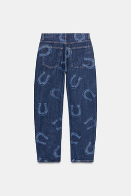 HIGH-WAIST HORSESHOE DETAIL TRF BARREL JEANS - Zara фото 8