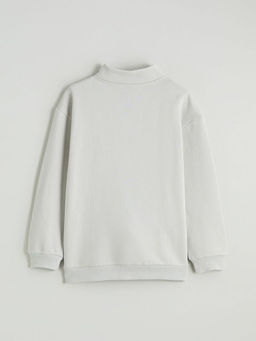 Dik Yaka Erkek ?ocuk Kal?n Sweatshirt