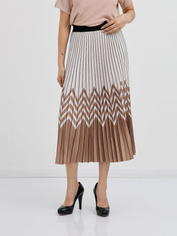 юбка плиссированная в бело-бежевом цвете - Glenfield фото 7