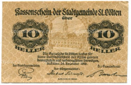 10 геллеров 1919 года Австрия Сен-Пёлтен (нотгельд)