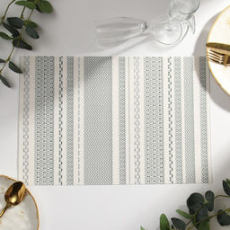 Салфетка на стол «Доляна», белый/зелёный, 45×30 см