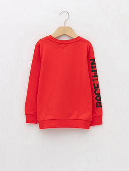 Bisiklet Yaka Arabalar Bask?l? Uzun Kollu Erkek ?ocuk Sweatshirt - Waikiki фото 2