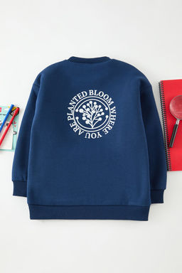 Indigo Erkek Cocuk Bask?l? Orme Mini Me Sweatshirt TKDAW25SW00109 - Trendyolmilla фото 3