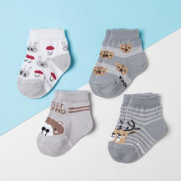Носки для мальчика Крошка Я «Друзья», набор 4 пары, 8-10 см