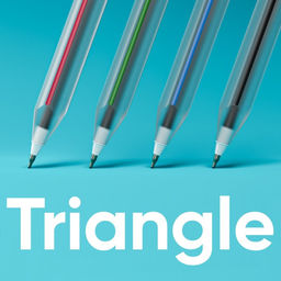Цена за 10 шт. Ручка шариковая "TRIANGLE" узел игольчатый 0.7 мм, бесстержневая, трехгранный корпус, чернила синие премиум на масляной основе, МИКС