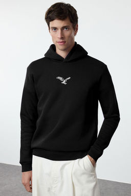 TRENDYOL MAN Mavi Regular/Normal Kesim Hayvan Nak?sl? Ici Polarl? Kapusonlu Sweatshirt TMNAW25SW00094 - Trendyolmilla фото 8