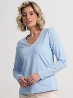 Блуза с кантом Либерти (голубая) Б15264-50М - Lt collection фото 8