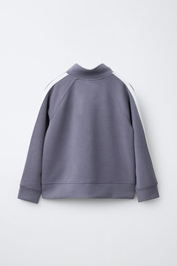 SWEATSHIRT WITH CONTRAST STRIPES AND MODAL BLEND - Zara фото 3