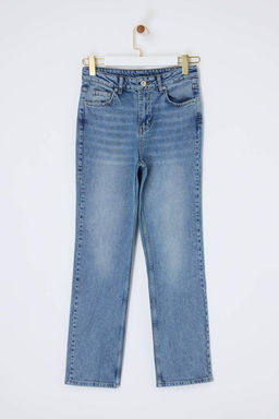 Trendyolmilla Wardrope Essentials Koyu Mavi Az Esnek Yuksek Bel SLIM MOM Jeans TWOSS26JE00148