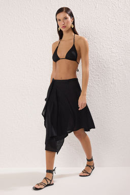 TRENDYOLMILLA Ekru Midi Dokuma Flaml? Pamuk Plaj Etek TBESS25ET00013 фото 10