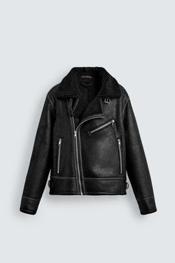 CONTRAST FAUX LEATHER JACKET - Zara фото 7