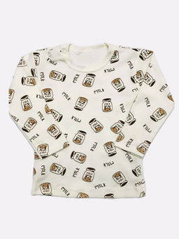 Джемпер интерлок-пенье на 2 кнопках, арт.C-JM022(2)-ITp, цвет белый микл/milk