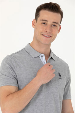 Мужская серая меланжевая базовая футболка - U.s. polo assn фото 9