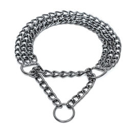 Ошейник - полуудавка металлический трехрядный, 40 см, толщина проволоки 2 мм, черный - Пижон фото 2