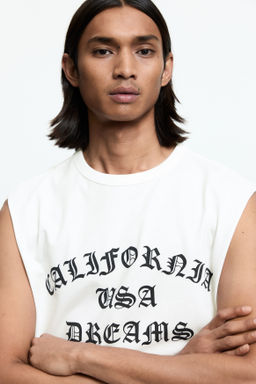 Camiseta sin mangas con motivo estampado Loose Fit - H&m фото 4