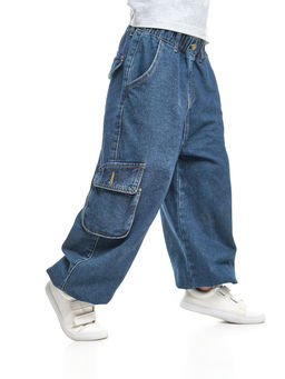 Джинсы карго 33-7655 синий - Mini maxi фото 19