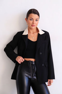 Martichelli Жакет чёрный с белым воротником  фото 3