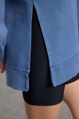 TRENDYOLMILLA Ekru Oversize/Genis Kal?p Y?rtmac Detayl? Kal?n Ici Polarl? Orme Sweatshirt TWOAW23SW00195  фото 4