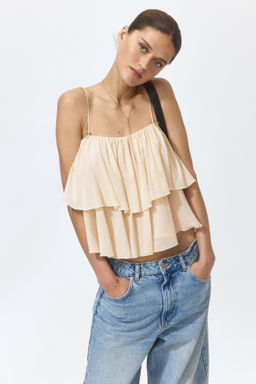 Chain-detail frill-trimmed top - H&m фото 5