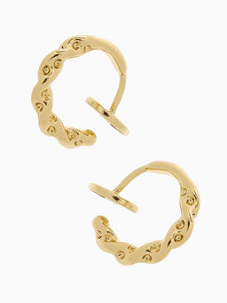 Серьги клипсы для ушей QF «Тренд», кольцо переплетение, цвет золото