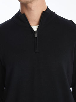 Dik Yaka Uzun Kollu Erkek Triko Kazak