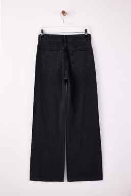 Siyah Yuksek Bel Tasl? Genis Paca Wide Leg Jeans TWOSS26JE00073