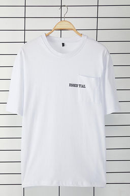 Beyaz Oversize/Geni_ Kesim %100 Pamuklu Cepli Nak__l_ T-Shirt TMNSS25TS00120 - Trendyolmilla фото 2