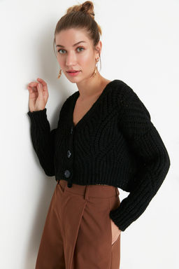 TRENDYOLMILLA Indigo Yumusak Dokulu Crop Triko H?rka TWOAW21HI0017  фото 2