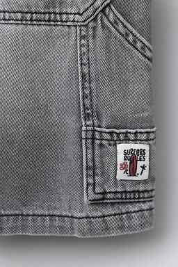 BERMUDA DENIM BAGGY CARPENTER / Gris - Zara фото 4