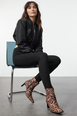 Trendyolmilla Shoes Leopar Desenli Kahverengi Ince Topuklu Kad?n Bot TAKAW25BO00056  фото 2