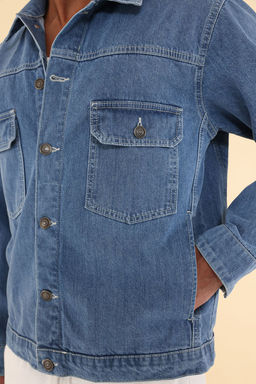 TRENDYOL MAN Mavi Unisex Regular Kot Ceket TMNSS25CE00006 - Trendyolmilla фото 4