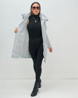 Куртка зимняя женская с капюшоном модная голубого цвета 3193Gl - Visdeer фото 10