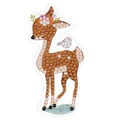 Кристальная (алмазная) мозаика ФРЕЯ ALVN-304 наклейки Оленята 10 х 9 см