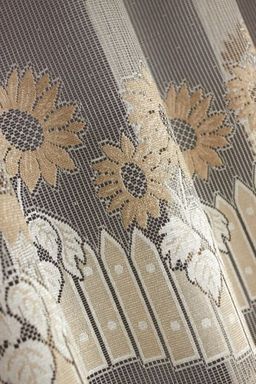 Готовые шторы арт. 219420/160, ПОДСОЛНУХИ, золотистая пряжа, 160 см высота Х 315 см ширина, на универсальной ленте - Haft фото 2