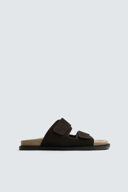 SANDALIA PIEL DOBLE TIRA / Chocolate - Zara фото 4